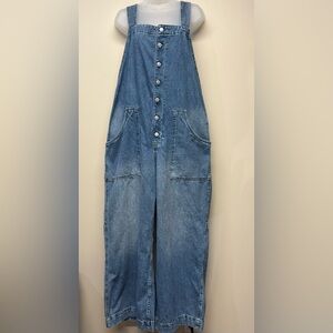 Free People Wide Leg Denim Jumpsuit